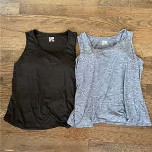 32 Degrees Bundle 2 Workout Tanks Black & Grey Sleeveless Activewear XL